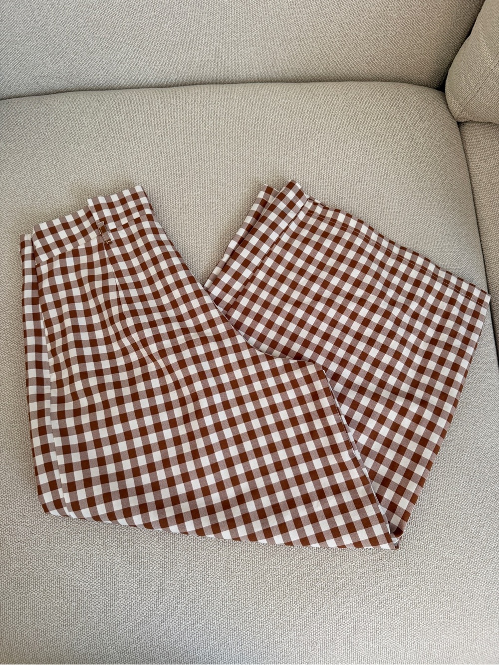 Forever 21 Rust and White Gingham Pants